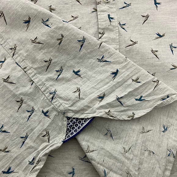 Denim & Flower Button up Shirt Stone Gray - Picture 2 of 3